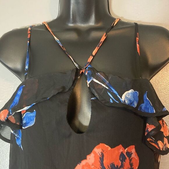 Lily White Black Sheer Floral Tank Top - Picture 3 of 5